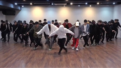 Dancing practices group of ballproof youth of roun