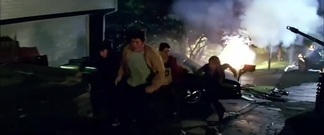 TV of _ of prevue of super 8 _ publicizes a former