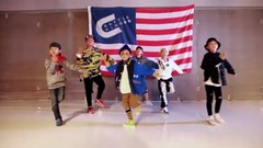 Young handsome young man of Xi Ha Chao child jumps of street dance BigBang 